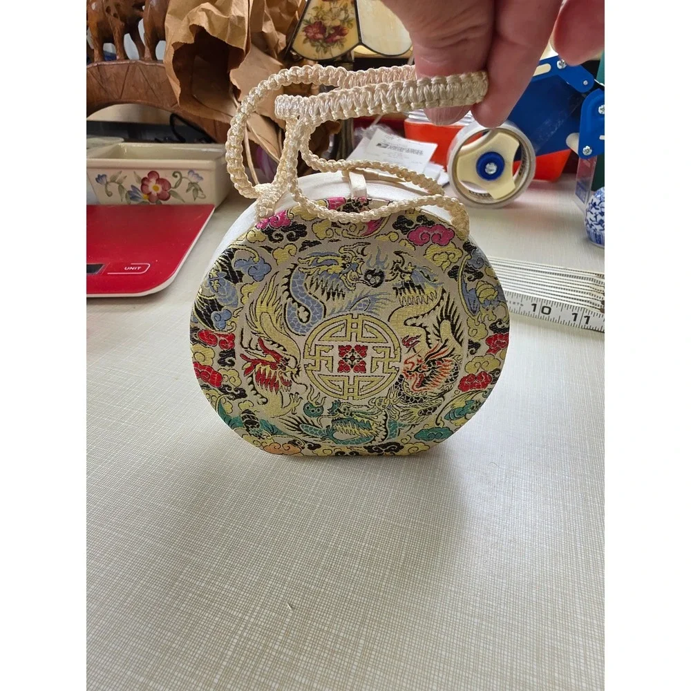 Vintage Chinese Silk Embroidered Round bag